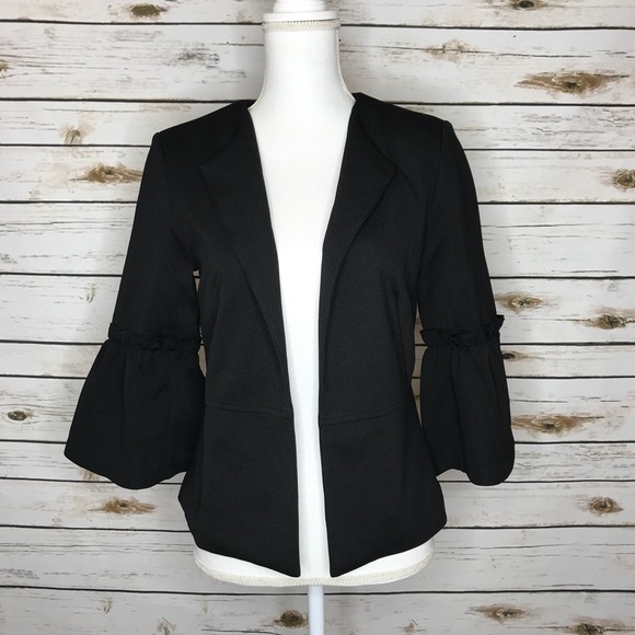 🌴NWT ASDS 3/4 Bell Sleeve Soft Black Jacket Sz M - Picture 1 of 8